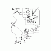 Схема узла: Передний тормозной цилиндр для Kawasaki ZR1200 ZRX1200 DAEG