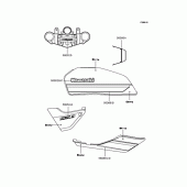 Схема вузла: Наклейки (Білий/Ебоні F8FA) для Kawasaki ZR400 ZRX-II