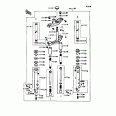 Схема узла: Вилка передней оси для Kawasaki ZX900 GPZ900R