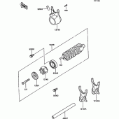 Схема вузла: Change drum/shift fork для Kawasaki EX500 GPZ500S