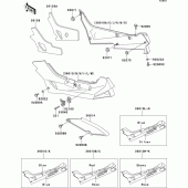 Схема узла: Side cover(1/2)(zx600-d2/d2a) для Kawasaki ZX600 ZZ-R600
