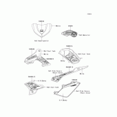 Схема вузла: Наклейки (White) для Kawasaki KL110 KSR