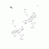 Схема вузла: Підніжки для Kawasaki KX65