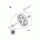 Схема вузла: Ступиця переднього колеса для Kawasaki EN650 Vulcan S ABS