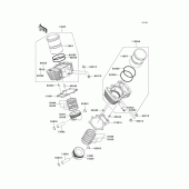 Схема вузла: Циліндр & Поршень для Kawasaki VN1600 Vulcan 1600 Mean Streak