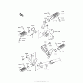 Схема узла: Подножки для Kawasaki KL650 KLR650