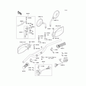 Схема вузла: Кермо & Пульт керування кермовим для Kawasaki KL650 KL650 Tengal