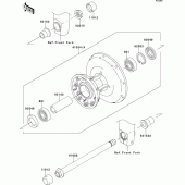 Схема вузла: Ступиця переднього колеса для Kawasaki EJ800 W800