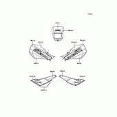 Схема вузла: Наклейки (ебоні/білий; KL250-H4) для Kawasaki KL250 KL250 Super Sherpa