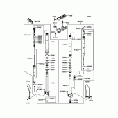 Схема вузла: Вилка передньої осі для Kawasaki KX450 KX450F