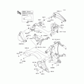 Схема вузла: Задні бічні обтічники & Захист ланцюга для Kawasaki VN2000 Vulcan 2000