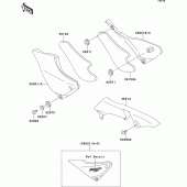 Схема узла: Задние боковые обтекатели & Защита цепи для Kawasaki ZR1100 Zephyr 1100RS