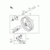 Схема вузла: Ступиця переднього колеса для Kawasaki ZR400 ZRX