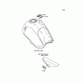 Схема вузла: Інформаційні наклейки для Kawasaki KL110 KSR