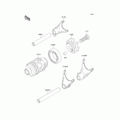 Схема узла: Gear change drum/shift fork(s) для Kawasaki KX85 KX85