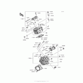 Схема вузла: Головка циліндра для Kawasaki VN900 Vulcan 900 Classic LT