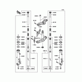 Схема вузла: Вилка передньої осі для Kawasaki ER650 ER-6N