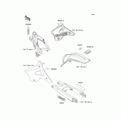 Схема узла: Информационные наклейки для Kawasaki KX250/ KX252 KX250