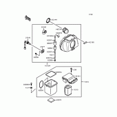 Схема вузла: Повітряний фільтр для Kawasaki ZR750 Zephyr