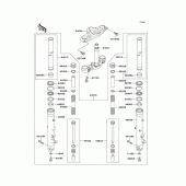 Схема вузла: Вилка передньої осі для Kawasaki ZX1100 GPZ1100