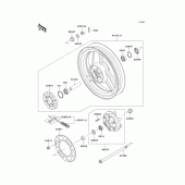 Схема вузла: Заднє колесо & Привідний ланцюг для Kawasaki EX500 GPZ500S