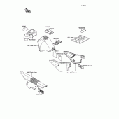 Схема вузла: Інформаційні наклейки для Kawasaki KL650 KLR650