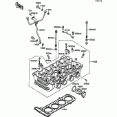 Схема вузла: Головка циліндра для Kawasaki ZX900 GPZ900R