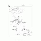 Схема узла: Заглушка сиденья (Опция) для Kawasaki ZX1000 Ninja 1000 ABS
