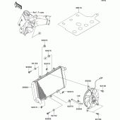 Схема узла: Радиатор для Kawasaki ZR1000 Z1000