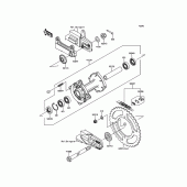 Схема вузла: Ступиця заднього колеса для Kawasaki KX100