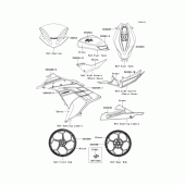 Схема вузла: Наклейки (Зелений; LDFA) для Kawasaki EX250 Ninja 250