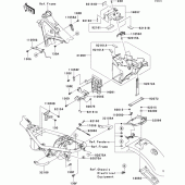 Схема узла: Крепление двигателя для Kawasaki EJ800 W800