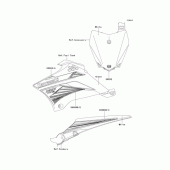 Схема узла: Наклейки (DEF) для Kawasaki KLX110 KLX110L