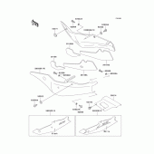 Схема вузла: Side covers/chain cover(zx750-l3) для Kawasaki ZX750 Ninja ZX-7