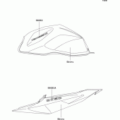 Схема вузла: Decals(ebony)(j1h) для Kawasaki ZR750 Z750