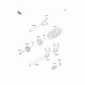 Схема вузла: Gear change drum/shift fork(s) для Kawasaki KL250 KL250 Super Sherpa