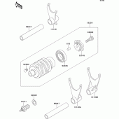 Схема узла: Gear change drum/shift fork(s) для Kawasaki ZX400 ZXR400