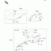 Схема вузла: Сидіння для Kawasaki ZX600 Ninja ZX-6RR