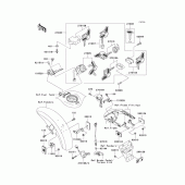 Схема вузла: Ignition switch/locks/reflectors для Kawasaki VN1500 Vulcan 1500 Mean Streak