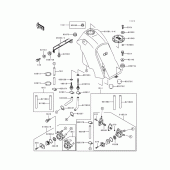 Схема узла: Топливный бак для Kawasaki KLX650 KLX650 Motard