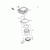 Схема вузла: Циліндр & Поршень для Kawasaki KX450 KX450F