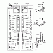 Схема вузла: Передня вилка Kawasaki KX85 KX85