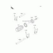 Схема вузла: Gear change drum/shift fork(s) для Kawasaki KX125