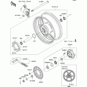 Схема узла: Ступица заднего колеса для Kawasaki ZR750 Z750R