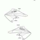 Схема вузла: Наклейки для Kawasaki KX250/KX252 KX250F
