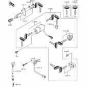 Схема вузла: Замок запалювання для Kawasaki VN1500 VN1500 Classic