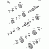 Схема вузла: Трансмісія для Kawasaki VN1500 VN-15
