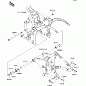 Схема вузла: Задній важіль (маятник) для Kawasaki VN900 VN900 Custom