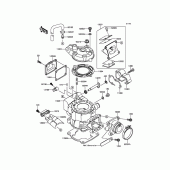Схема вузла: Головка циліндра/циліндр для Kawasaki KX85 KX85