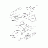 Схема вузла: Decals(violet/blue)(zx900-e1h) для Kawasaki ZX900 Ninja ZX-9R